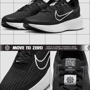 Nike Interact Run Women's Black White Sneakers Running Shoes Size 9 EUC